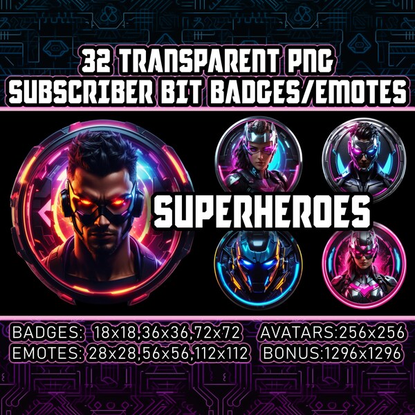 Twitch Superhero Emotes Etsy