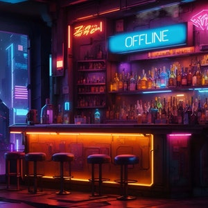 Cyberpunk Lounge Bar Animated Virtual Background Vtuber Twitch ...