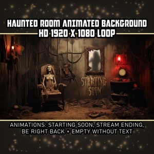 Haunted Living Room Animated Virtual Background Vtuber Twitch Streaming Moving Wallpaper Loop,Halloween Scary Horror Ghost House