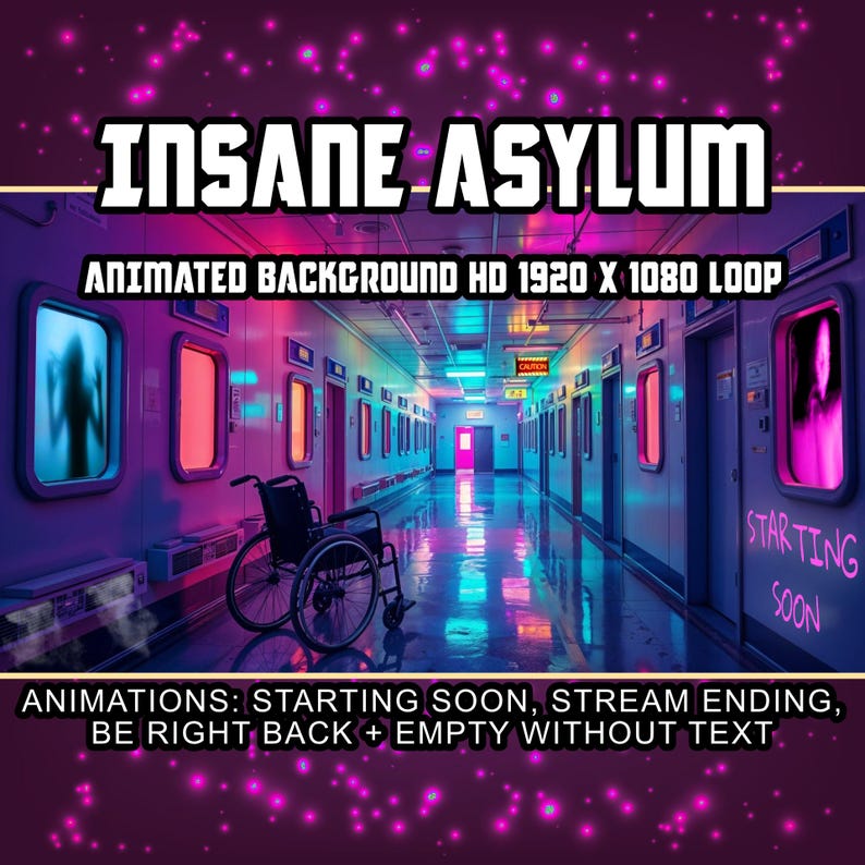 Cyberpunk Insane Asylum Animated Virtual Background Vtuber Twitch ...