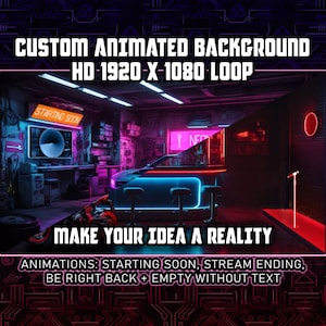 Personalized Cyberpunk Animated Background HD, Wallpaper for Streamers, Transform Your Vision into Reality with Cutting-Edge AI Technology