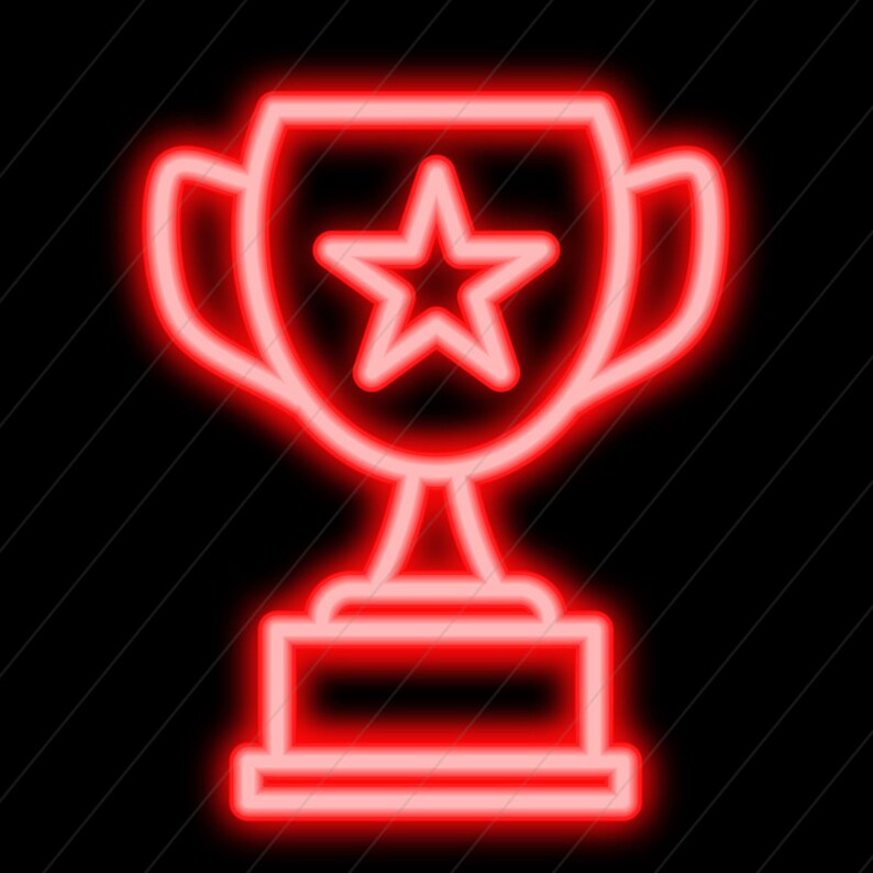 Neon Trophy Neon Trophies Twitch/kick Sub Bit Badges for Streamers,vtubers, 24 ...