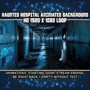 Haunted Hospital Corridor Animated Virtual Background Vtuber Twitch Streaming Moving Wallpaper Loop,Halloween Scary Horror Ghost House