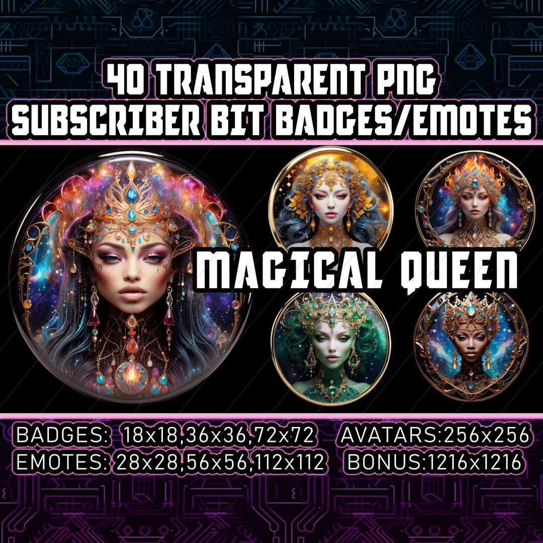 Magical Queens Twitch Kick Sub and Bit Badges for Streamers,vtubers ...