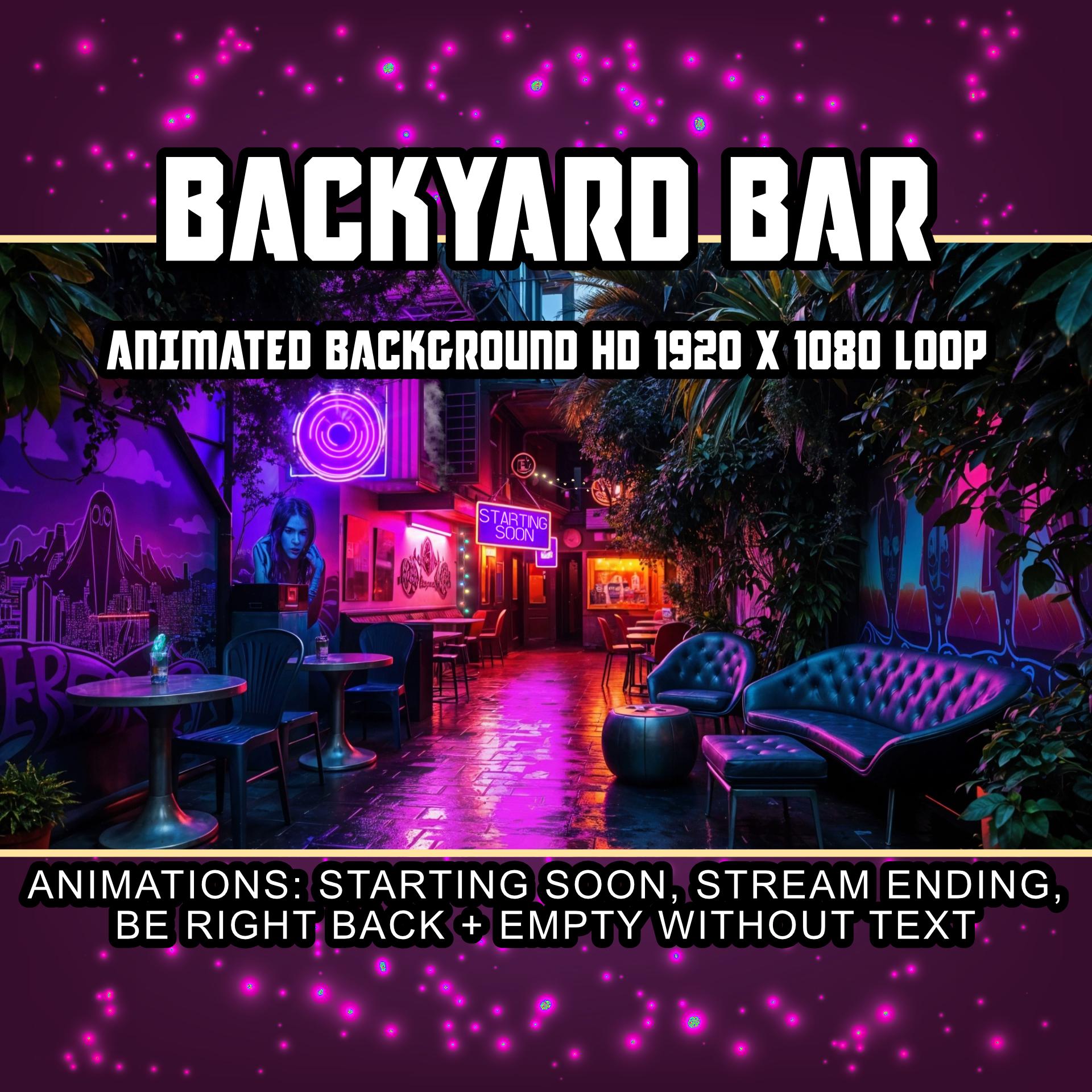 Cyberpunk Backyard Bar Animated Virtual Background Vtuber Twitch ...