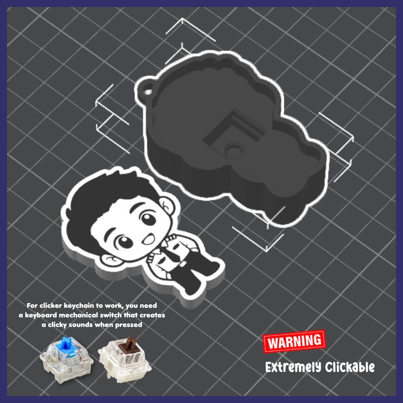 Chibi Pilot Fidget Clicker – 3D Printable STL 3MF Files (digital ...