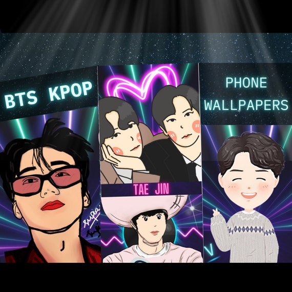 BTS KPOP Characters Digital Phone Wallpaper Bts V Kim - Etsy BTS KPOP Characters Digital Phone Wallpaper Bts V Kim - Etsy