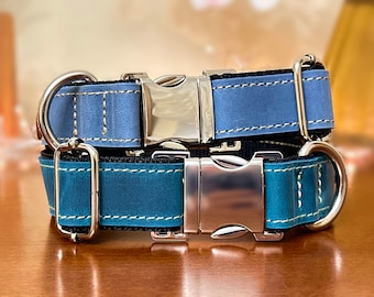 Collar de cuero personalizado para perros: collar minimalista y colorido para mascotas