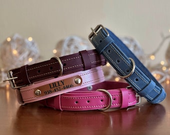 Dog Collar, Leather Dog Collar, Personalized Dog Collar, Engraved Leather Dog Collars, Personalized leather dog collar, Customized collar