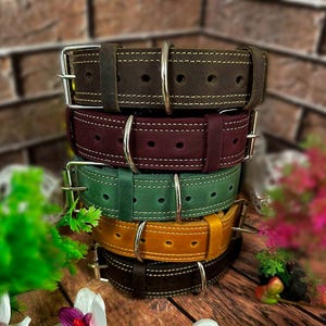 Wide Leather Dog Collar for Large Dogs – 2” or 1 1/3&quot; Strong and Stylish, Heavy Duty Leather Dog Collar – Ideal for Big and Powerful Dogs