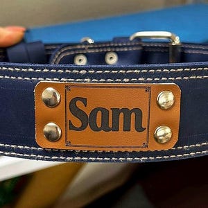 耐久性の高いレザー製犬用首輪、パーソナライズされた刻印入りカスタムフィット 画像 13