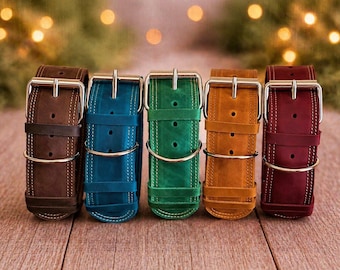 Gepersonaliseerde dikke leren hondenhalsband, stevige stevige halsband