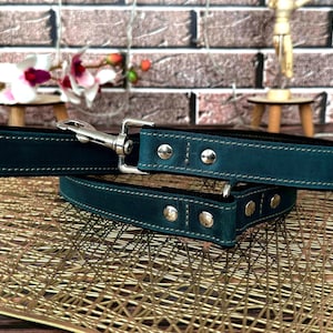 Custom Leather Dog Leash | Handmade Dog Collar and Leash Set | Cute Gift for Dog Lovers