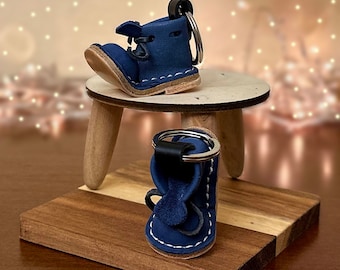 Chaveiro de bota de couro personalizado: chaveiro feito à mão