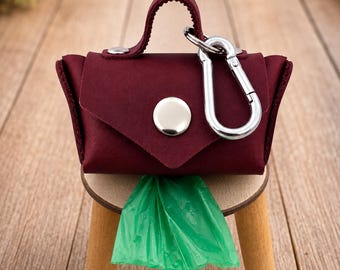 Leather Dog Poop Bag Dispenser: Handmade Waste Bag Holder