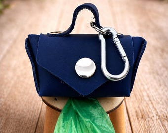 Leather Dog Waste Bag Dispenser: Portable Poop Bag Holder