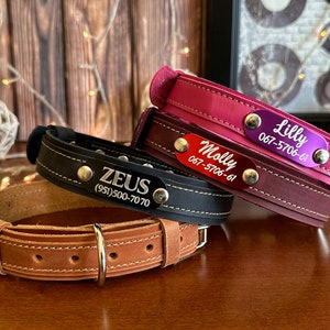 Leather dog collar personalized, Dog collar leather, Thin dog collar, Small dog collar, Personalized dog collar, Custom dog collar with name