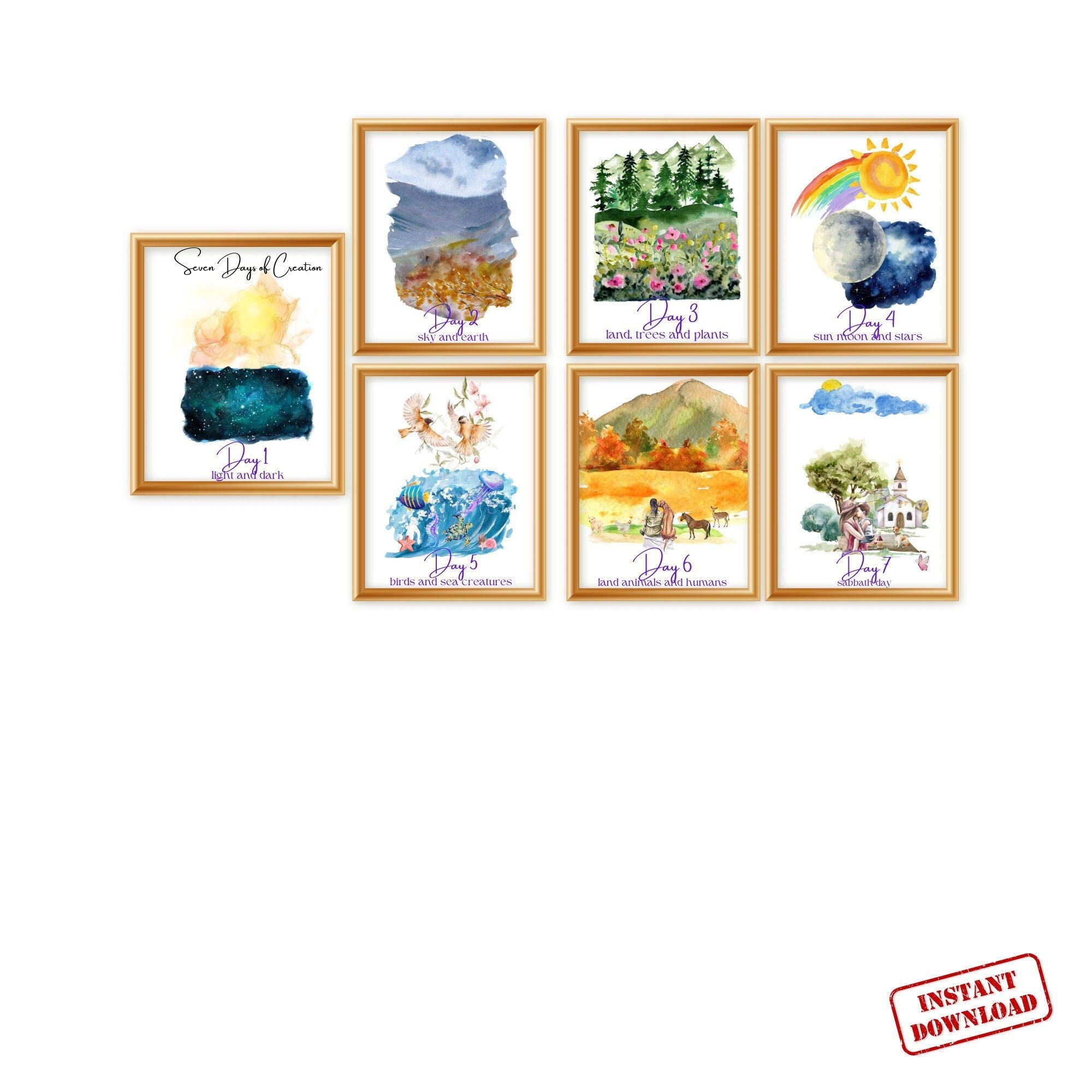 7 Days of Creation Posters Printables Days of Creation - Etsy