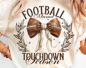 Football Mama Bow Png, Fall Coquette Bow PNG, Touchdown Season Shirt Png, Football Sport Png, Football Mom Png, Game Day Sublimation Designs