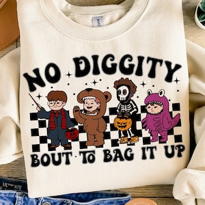 No Diggity Bout to Bag It Up, Halloween Png, Funny, Trendy, Retro Halloween png file for Sublimation, Trick or Treat, Spooky Season, Pumpkin