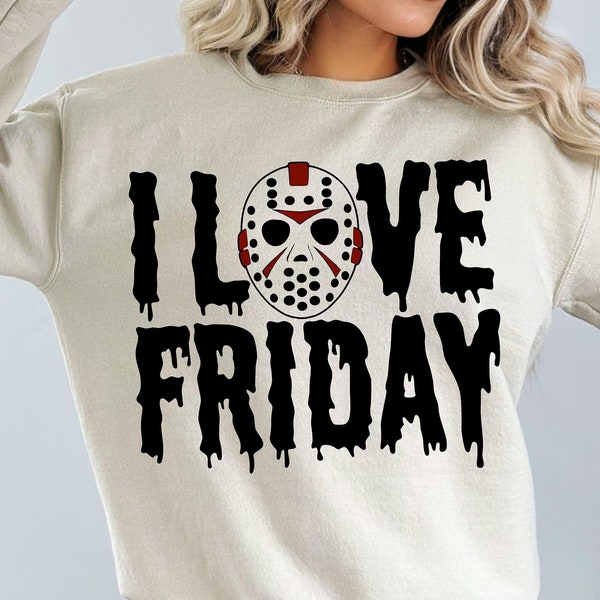 I Love Friday PNG, Jason Vorhees, Horror Ghost mask halloween PNG, Horror Shirt, Halloween Shirt png, Horror Movies png, Halloween