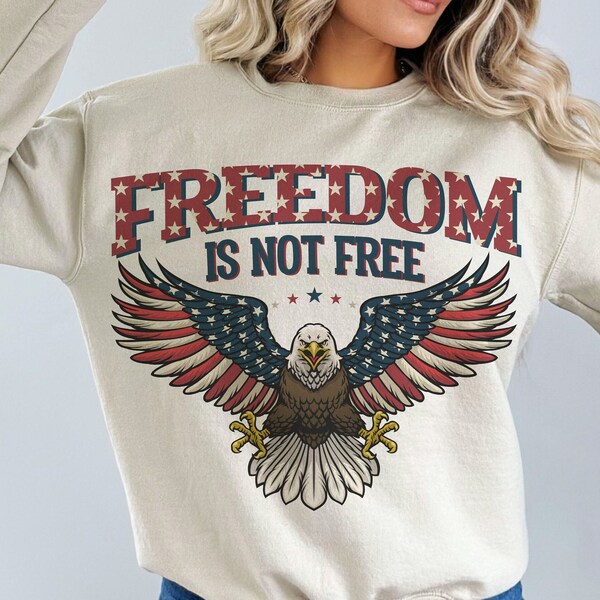 Freedom Is Not Free PNG, Retro America PNG, 4th Of July PNG, 4th Of July Sublimation Design, America Png, Patriotic Png, Eagle Png, Png