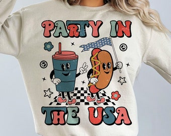 Party In The USA PNG, Fourth of July Sublimation Designs, 4th of July PNG, Independence Day png, Retro png, Sublimation Designs, png files
