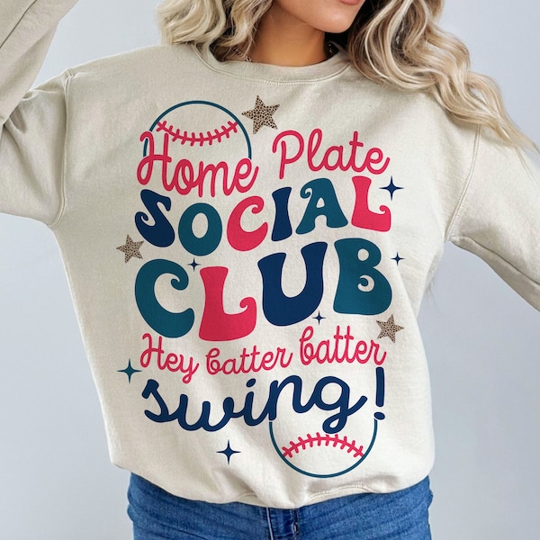 Home Plate Social Club Hey Batter Batter Swing Png, Baseball Mom Png, Retro Baseball Png, Groovy Baseball Png, Baseball Season Png