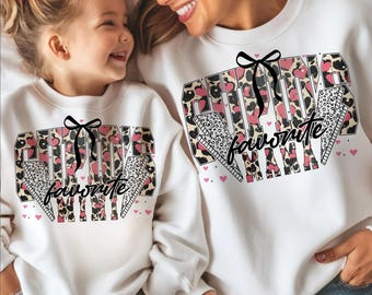 Mama Mini Leopard Valentines png, Valentines Sublimation Design, Valentine’s Day Coquette bow png, Match mama mini Valentines day png, PNG