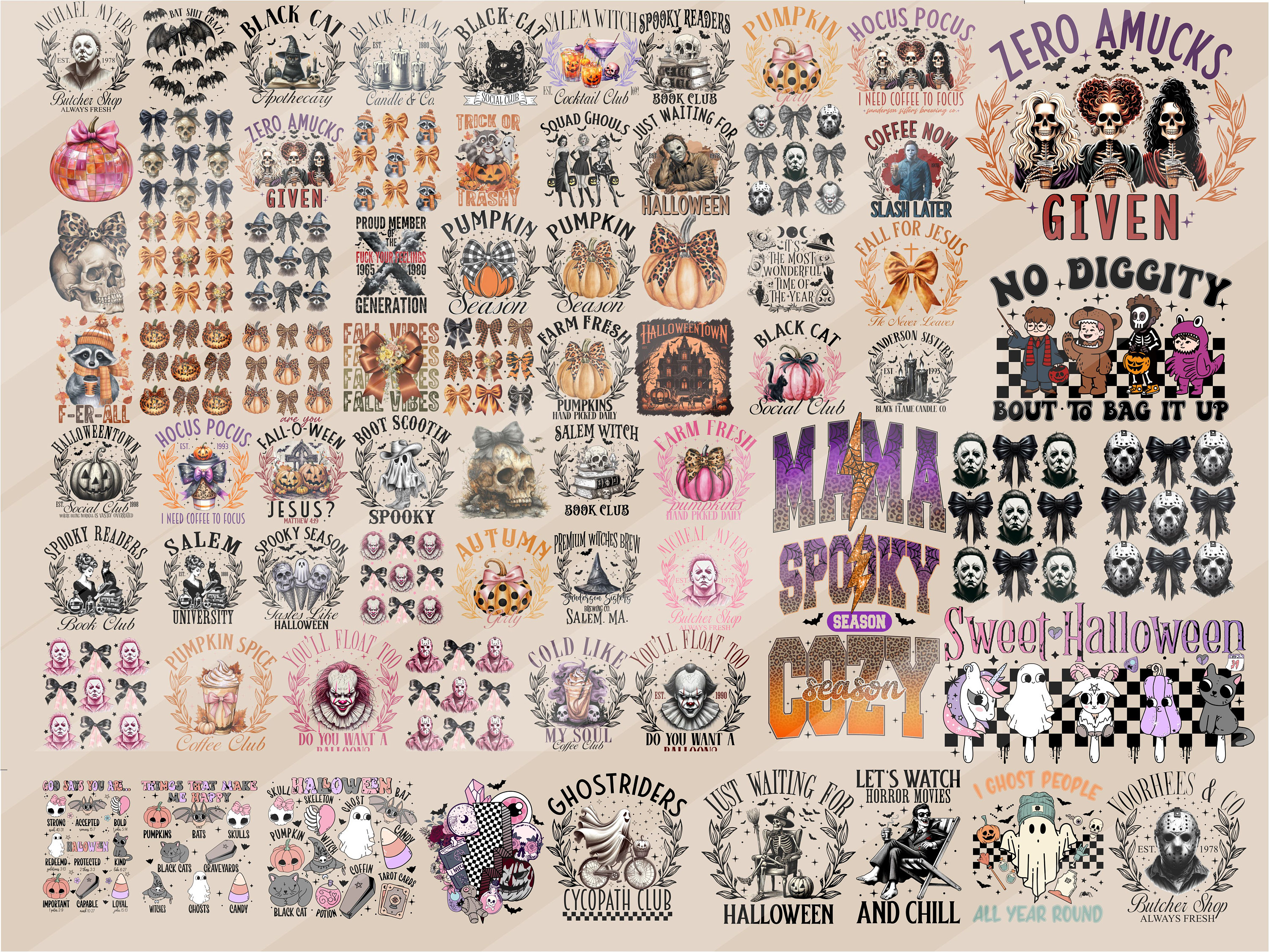 Retro Halloween Bundle PNG, Halloween Bundle, Halloween Png, Gruselige Saison Png, Herbst Png, Retro Halloween Png, Halloween Png Designs, Png