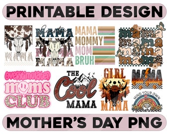 Mama Png Bundle, Mothers Day Png, Mom Quotes Png, Mom Png, Mama Png, Mom Life Png, Blessed Mama Png, Presente para Mamãe, Mama Shirt Png Design