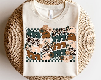 Mama Retro Flower PNG | Sublimation Png | Mama Png | Retro Png | Sublimation design | Leopard Mama Png