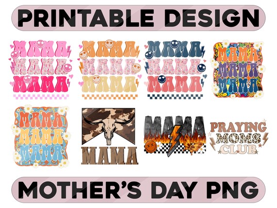 Retro Mama PNG Bundle, Retro Mom Png, Mom Life Png, Mom Png, Mother's Day Png, Blessed Mama, Bear Mama, Boy Girl Mama, Mama Shirt Png Design