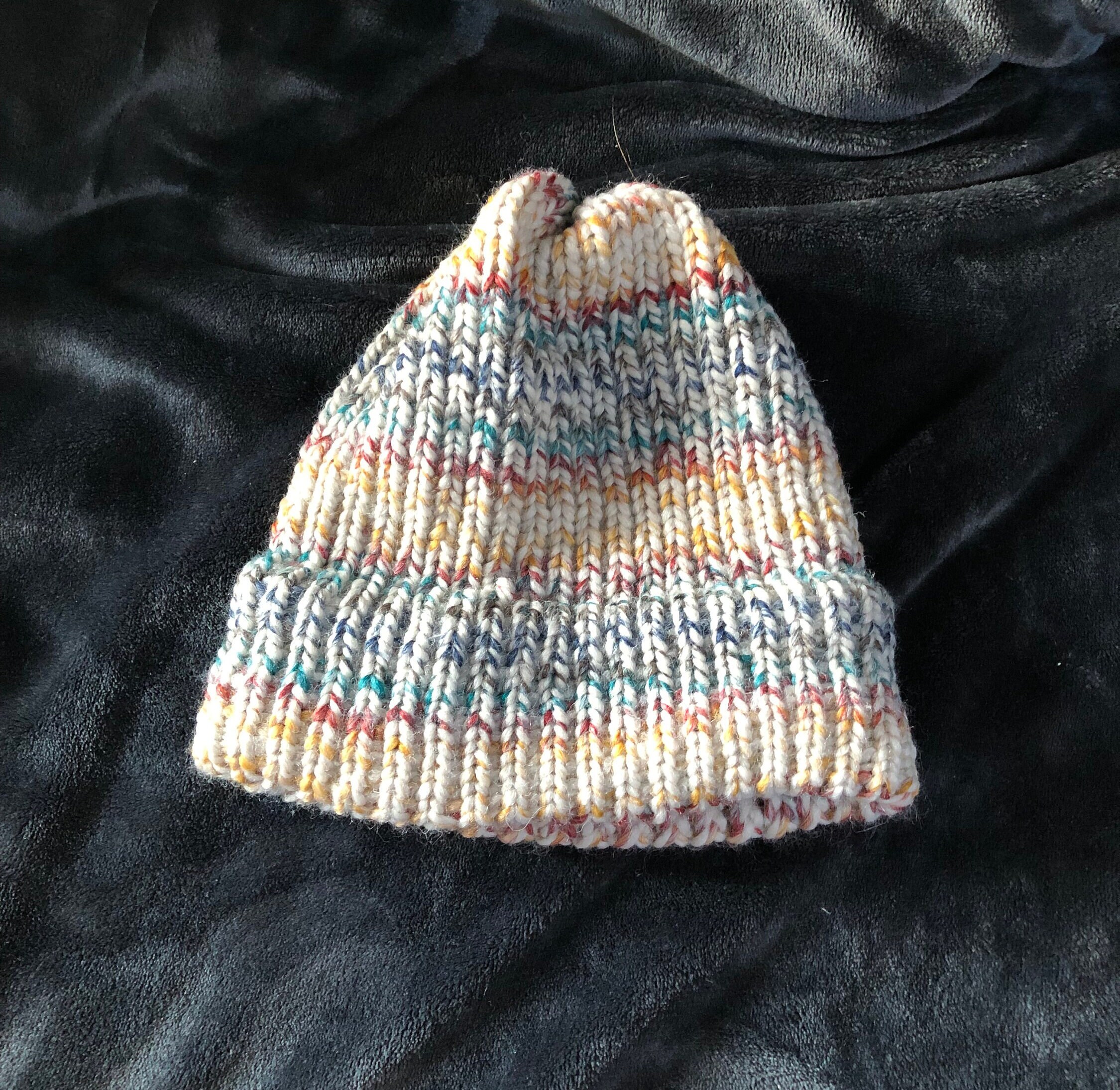 Hand Knit Warm Adult Hat - Color: Hudson Bay