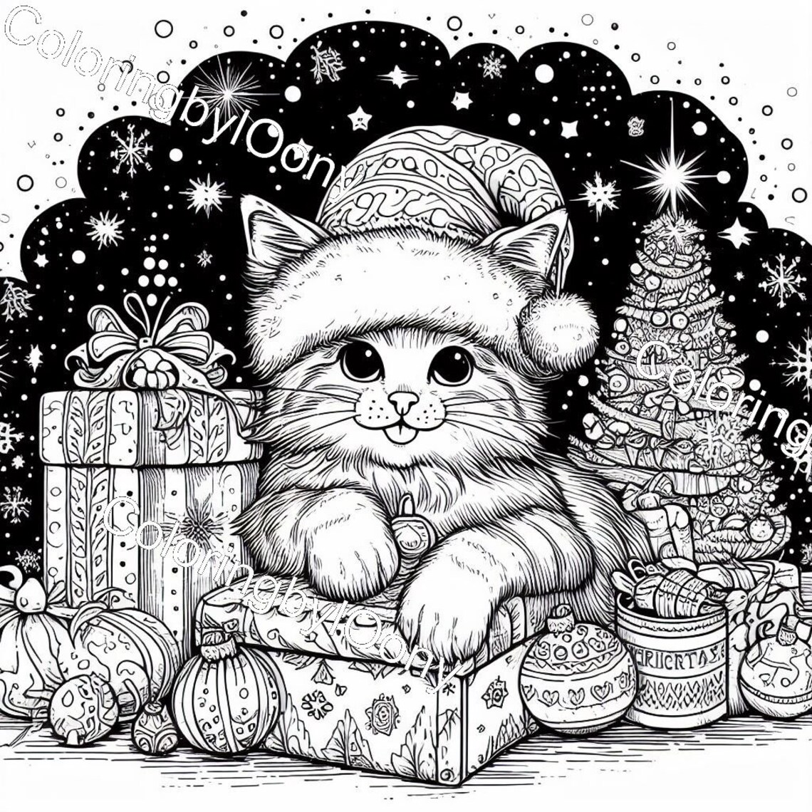 Coloring Pages, Christmas Theme /coloring Pages, Christmas Theme - Etsy