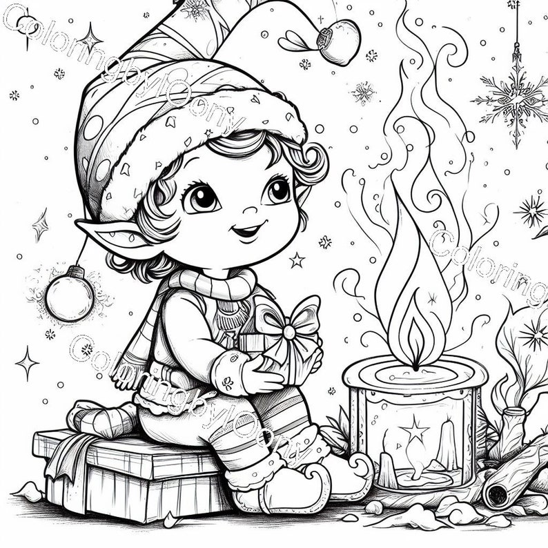 Coloring Pages, Christmas Theme /coloring Pages, Christmas Theme Etsy