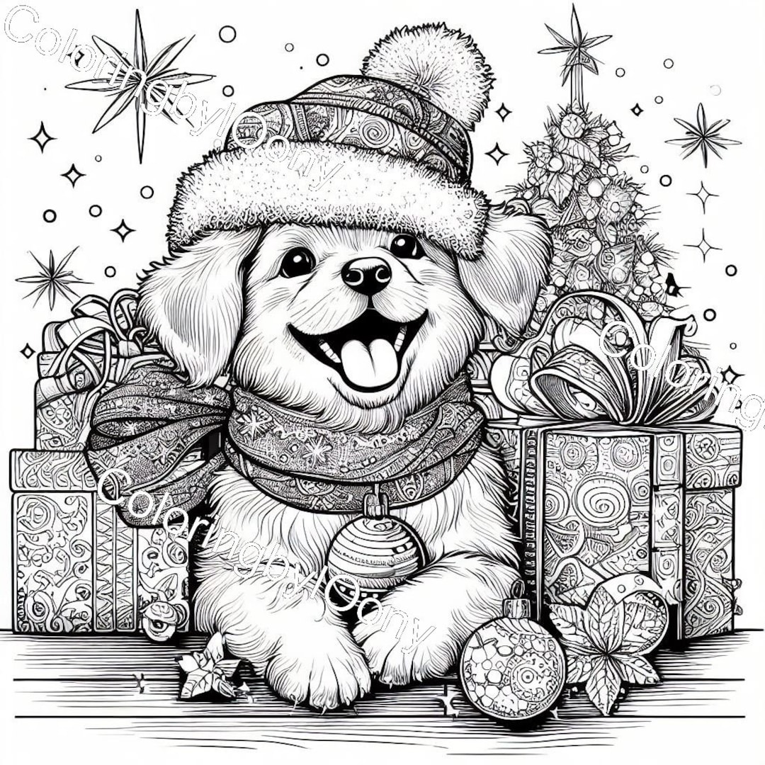 Coloring Pages, Christmas Theme /coloring Pages, Christmas Theme - Etsy