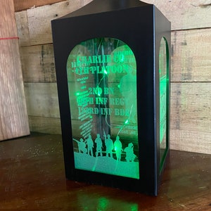 Forge lantern - Etched glass, personalized