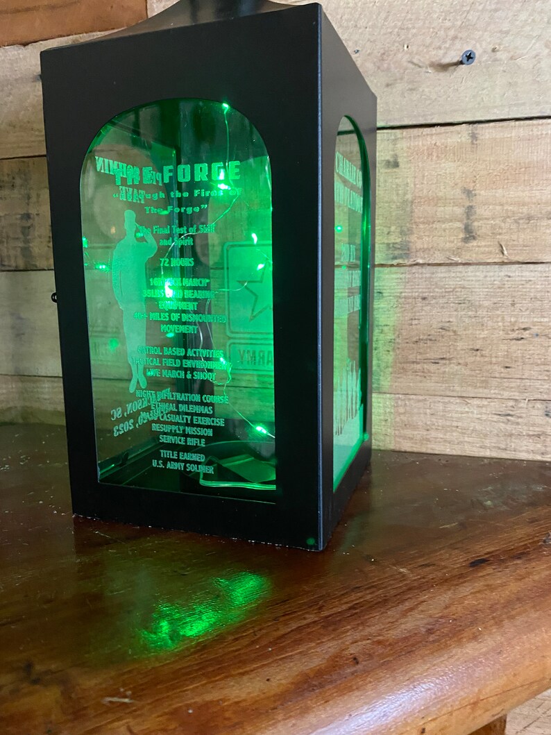 Etched Glass Lantern Personalized Etsy