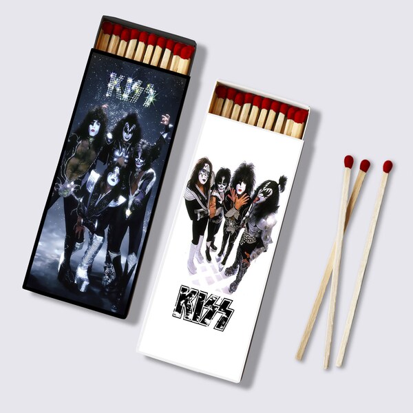 Kiss Fireplace Matches 2 Box Set Love Gun Albums Ace Gene Paul Peter Heavy Metal Destroyer Matches Rock And Roll Army Hotter Than Hell.