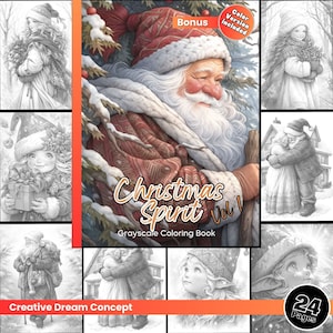 Christmas Spirit Vol 1 Coloring Page for Adults Cute Gnomes Xmas Coloring Book, Christmas Printable PDF Instant Download Coloring Page
