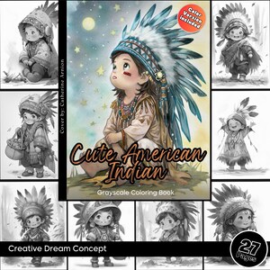 Simpatica pagina da colorare dei nativi americani per adulti Libro da colorare dei nativi americani, pagina da colorare con download immediato in PDF stampabile