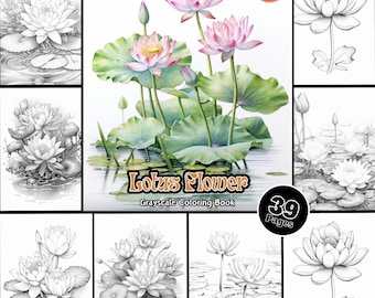 Elegant Flower Coloring Page for Adults Garden Flowers Coloring Book Summer Grayscale Flowers Printable PDF Instant Download Coloring Page