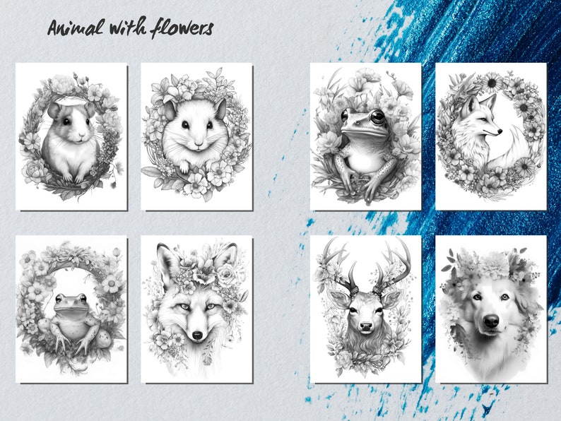 Realistic Animal Coloring Page Book for Adults Instant Etsy