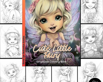 Cute Little Fairy Coloring Page for Adults Cute Elfs Coloring Book, Fantasy Girls Printable PDF Instant Download Coloring Page