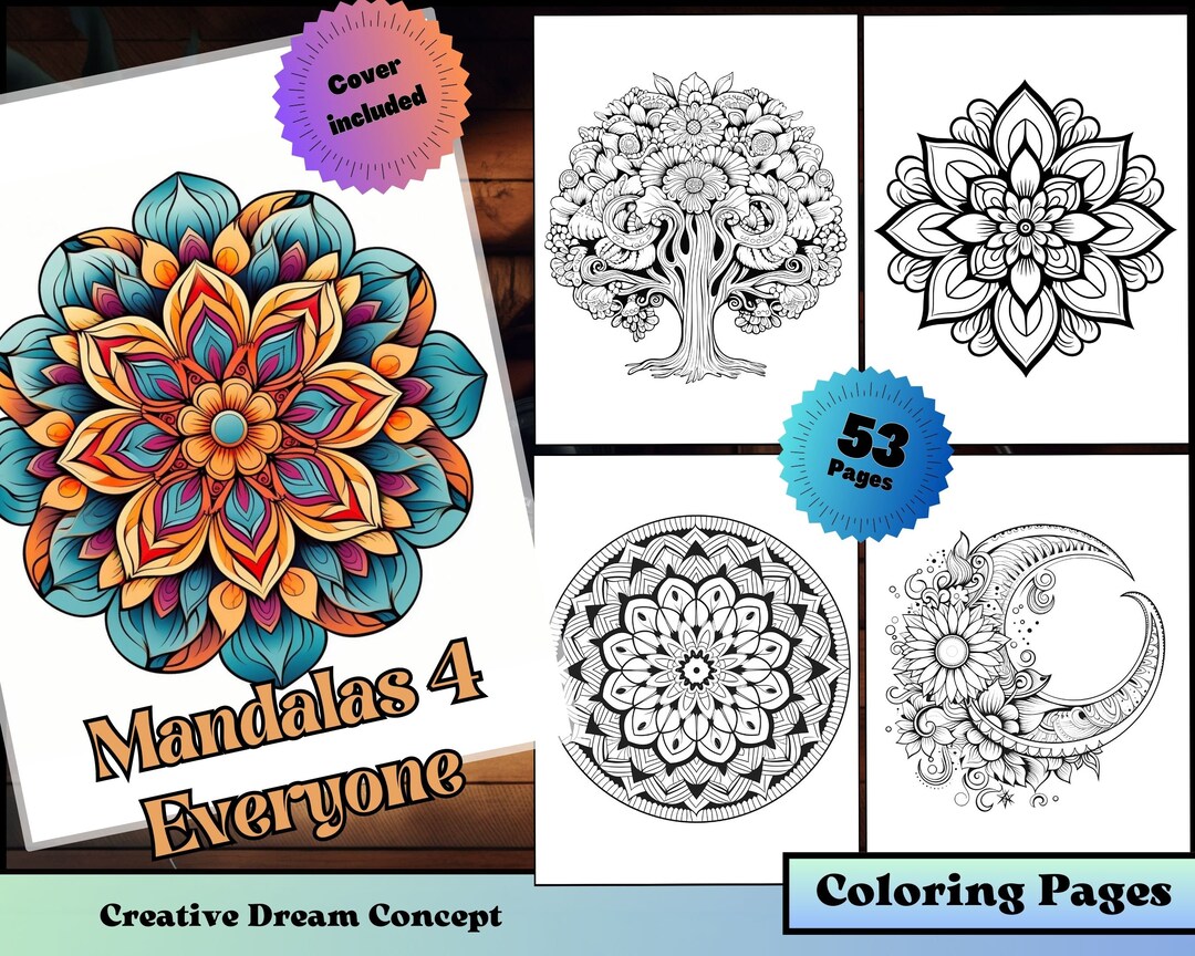 Mandalas Coloring Page for Adults and Kids Easy to Color Coloring Book ...