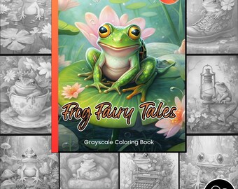 Frog Fairy Tales Coloring Page for Adults Frogs In a Fantasy Worl Coloring Book Printable PDF Instant Download Coloring Page