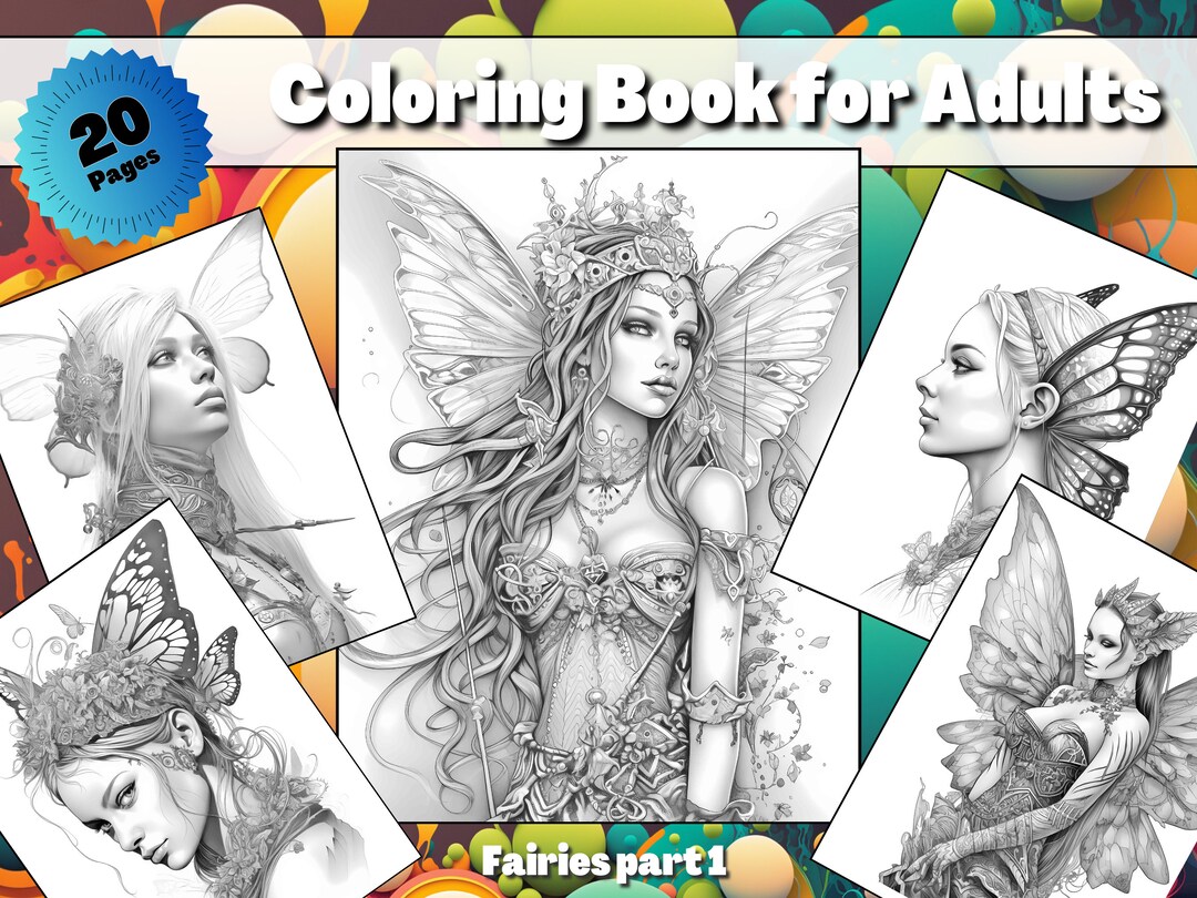 Delicate Moon Fairy Girls Fantasy Coloring Book for Adults Etsy