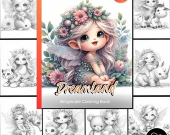 Dreamland Fairy Coloring Book for Adults, Adorable Animals (PDF Download)