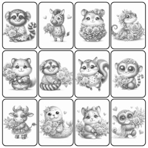 For My Mom Coloring Page for Adults Cute Animals for Mother Day ...